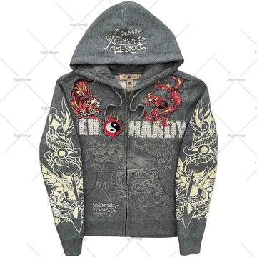 2025 New Direct Selling Retro Gothic Hop Long-Sleeved 3D Sweaty Loose Hooded Sport DJPT